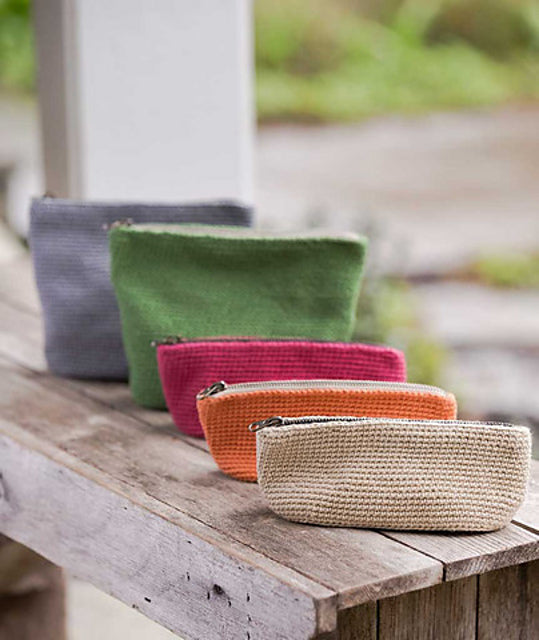 Oval Crocheted Bucket Bags & Pouches by Churchmouse Yarns and Teas