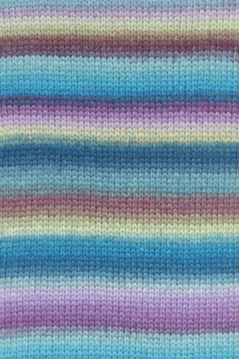 Lang Yarns Cloud 19 Petrol Turquoise Purple Light Green swatch