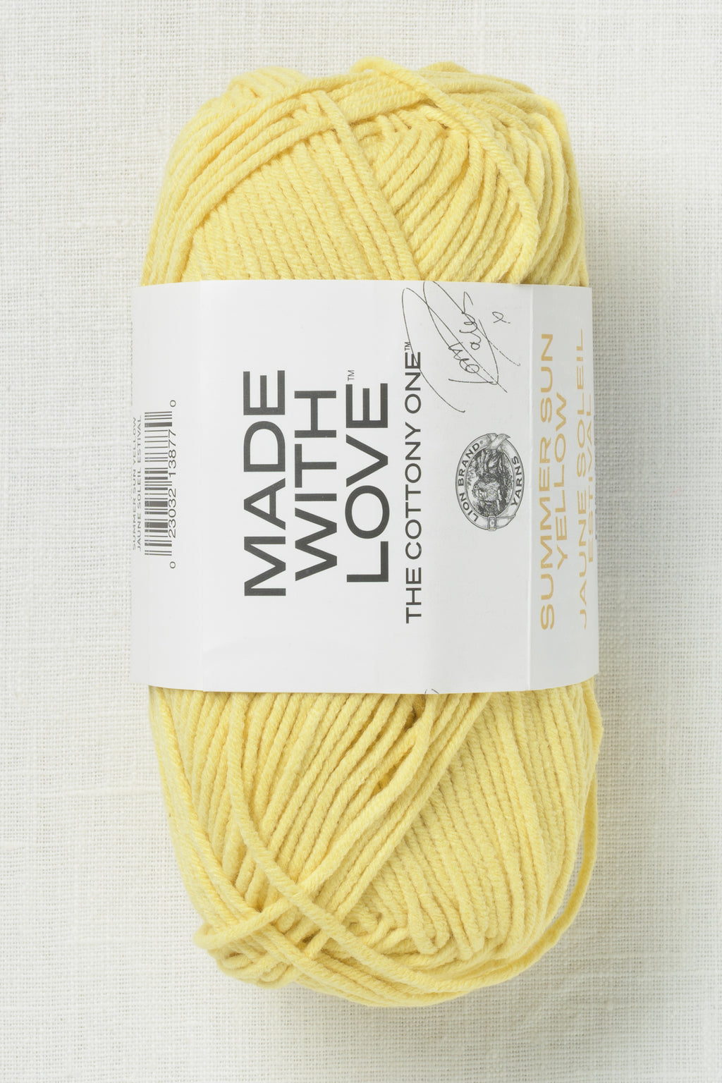 Lion Brand Made With Love The Cottony One 157AX Summer Sun Yellow