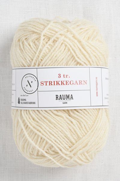 Rauma 3-Ply Strikkegarn 101 Natural