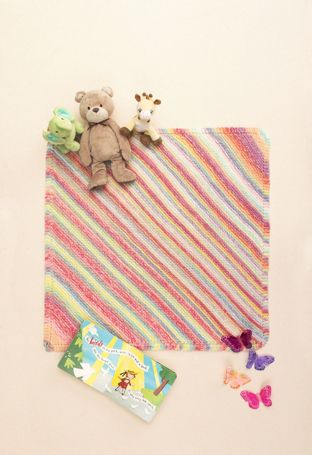 Simple Diagonal Baby Afghan (Knit) by Lion Brand Yarn