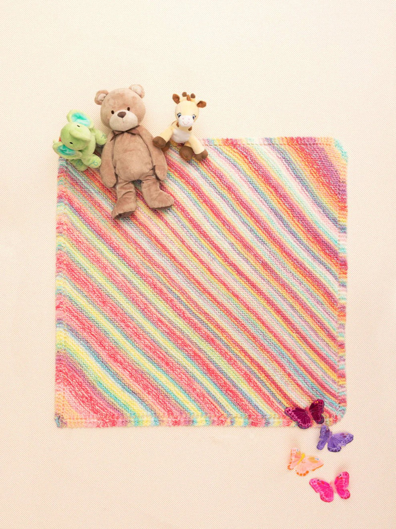 Simple Diagonal Baby Afghan (Knit) by Lion Brand Yarn