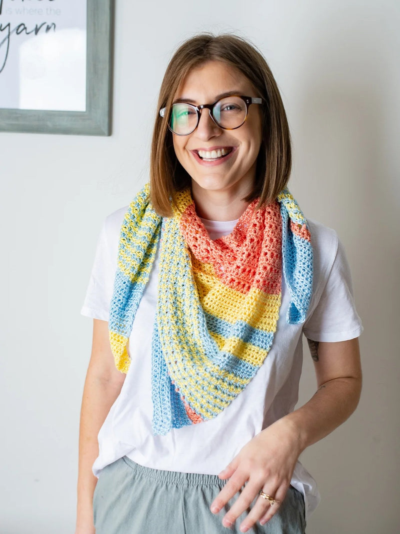 Tri-Color Shawl (Crochet)