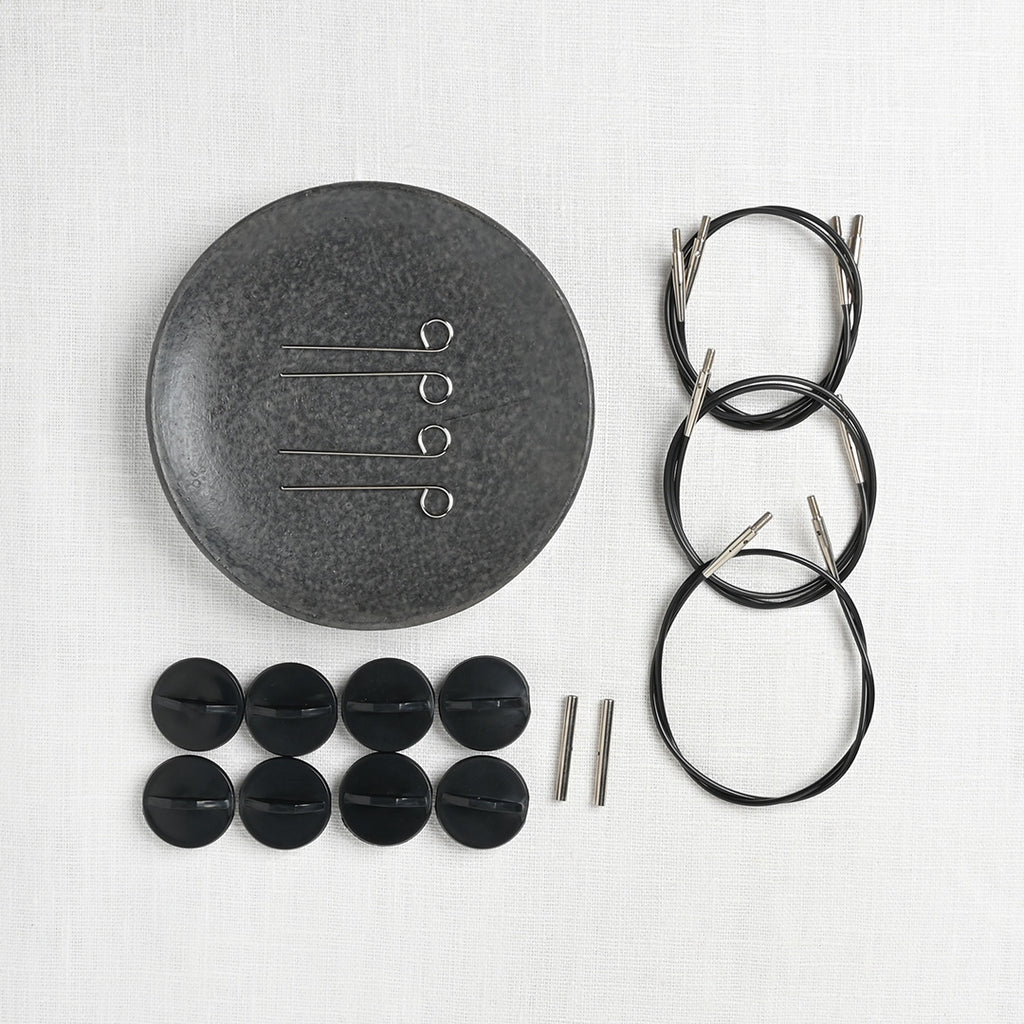 Lykke Umber 3.5" Interchangeable Circular Needle Set, Dandelion Denim Case