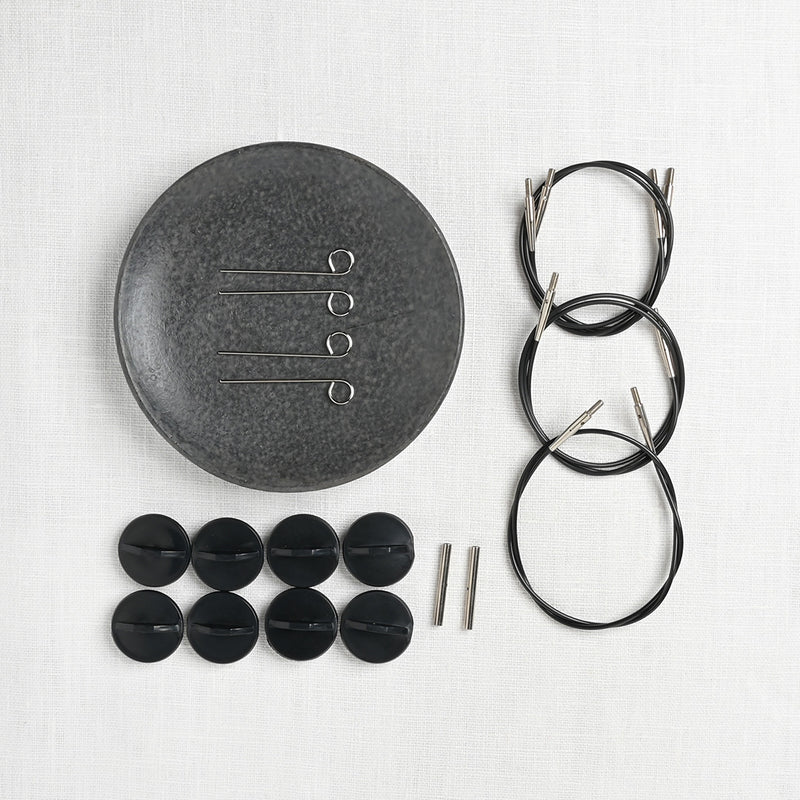 Lykke Umber 3.5" Interchangeable Circular Needle Set, Dandelion Denim Case