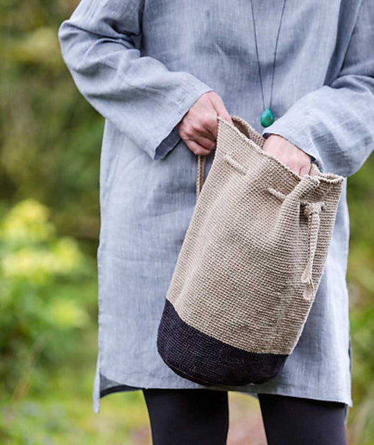 Oval Crocheted Bucket Bags & Pouches by Churchmouse Yarns and Teas