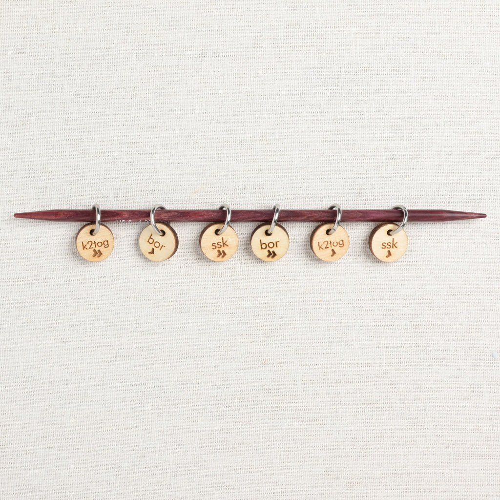 Katrinkles Wood Sock Instruction Stitch Markers, 6 ct.