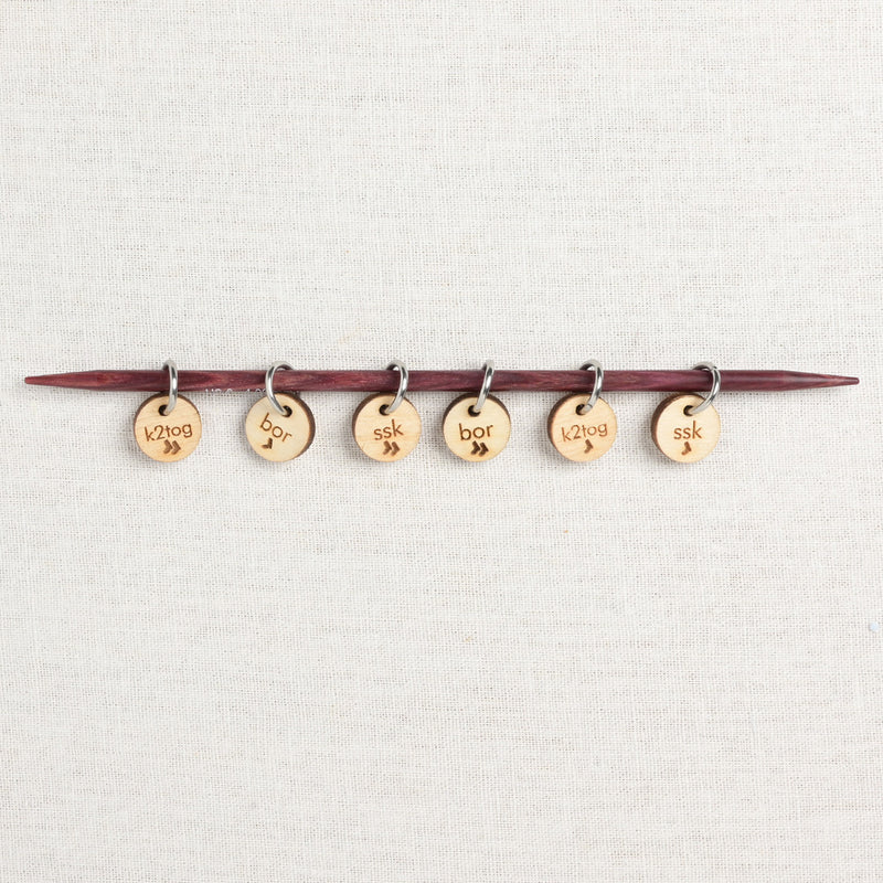 Katrinkles Wood Sock Instruction Stitch Markers, 6 ct.