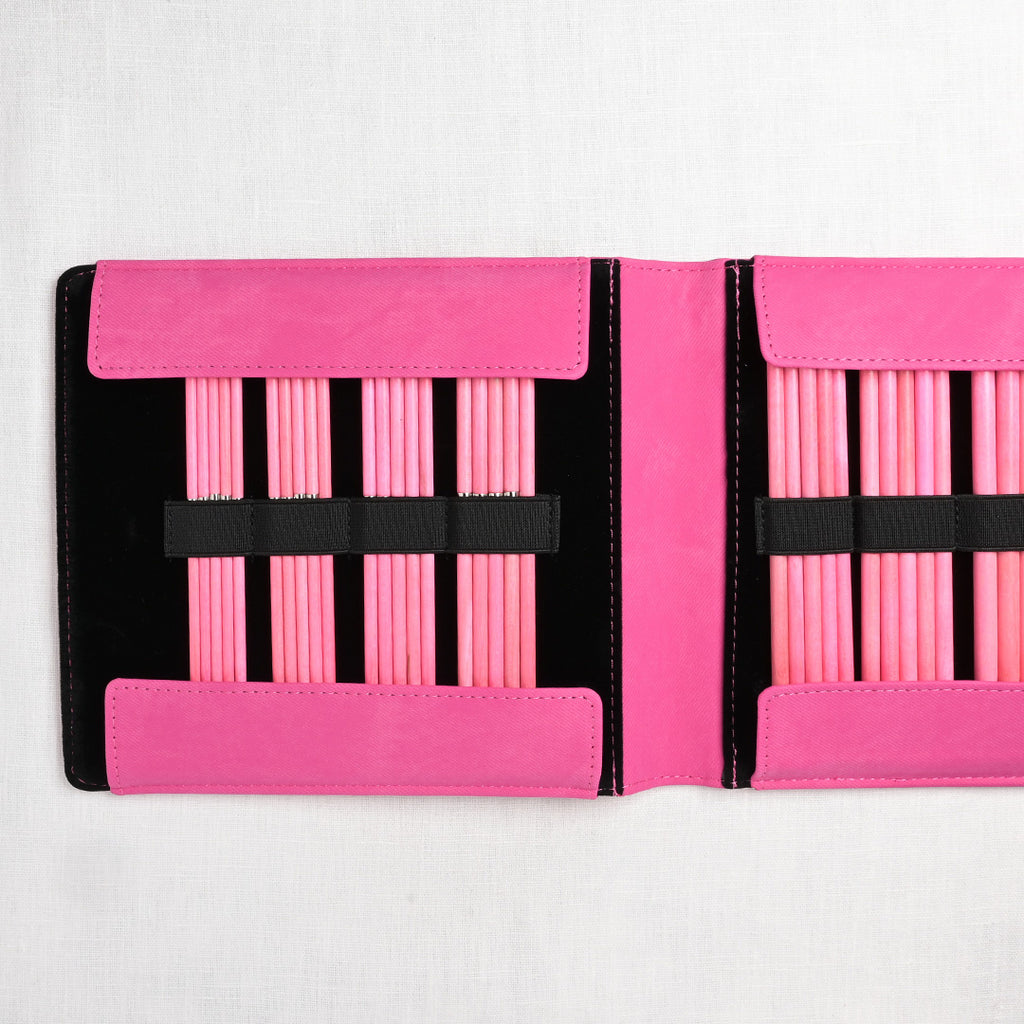 Lykke Blush 6" Double Point Needle Set, US 6-13, Fuchsia Denim Case