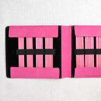 Lykke Blush 6" Double Point Needle Set, US 6-13, Fuchsia Denim Case