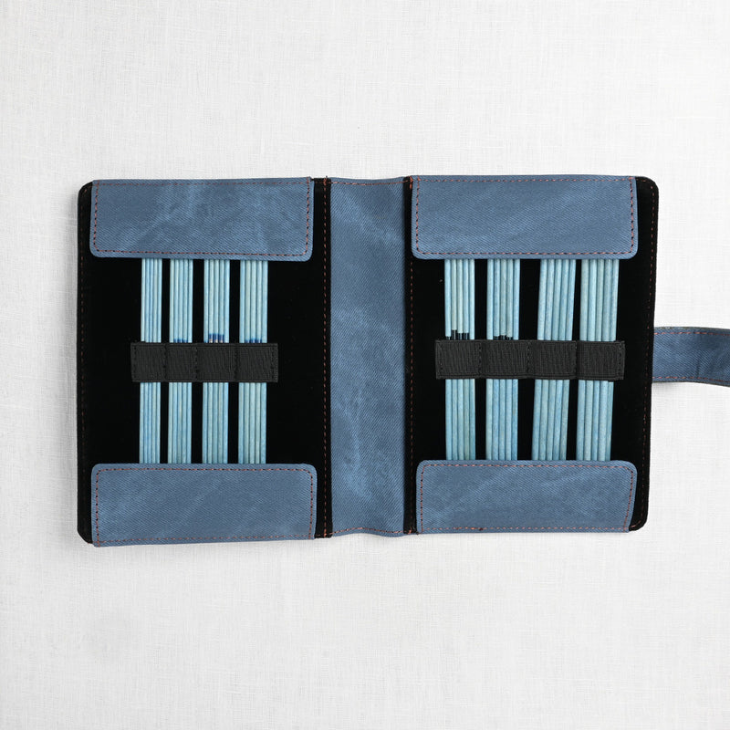 Lykke Indigo 6" Double Point Needle Set, US 0-5, Blue Denim Case