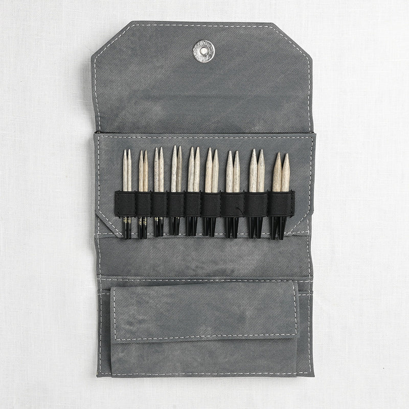 Lykke Driftwood 3.5" Interchangeable Circular Needle Set, Grey Denim Case