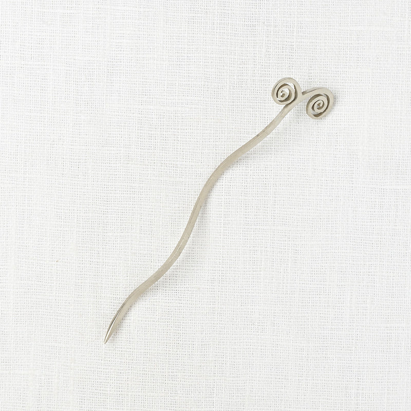 JUL Designs Coil Shawl Stick, White Brass