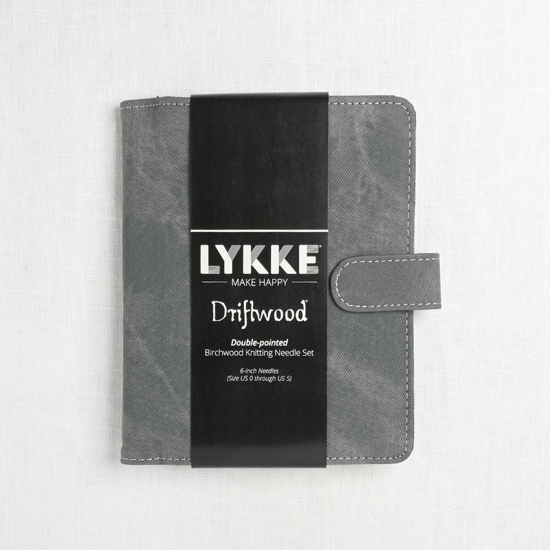 Lykke Driftwood 6" Double Point Needle Set, US 0-5, Grey Denim Case