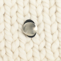 JUL Designs Midcentury Modern Circle Stud-Button, White Brass & Leather