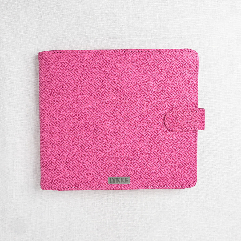 Lykke Blush 6" Double Point Needle Set, US 6-13, Fuchsia Basketweave Case