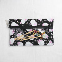 Knitty Ditty Bags, Large Clear Ditty Notion Bag, Black Sheep Print