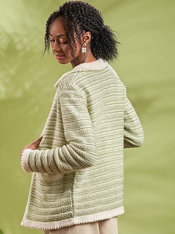 Piper Blurred Stripes Picot Cardigan