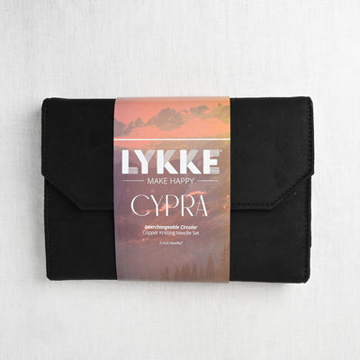 Lykke Cypra Copper 5" Interchangeable Circular Needle Set, Black Vegan Suede Case