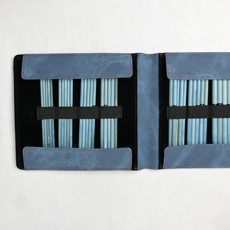 Lykke Indigo 6" Double Point Needle Set, US 6-13, Blue Denim Case