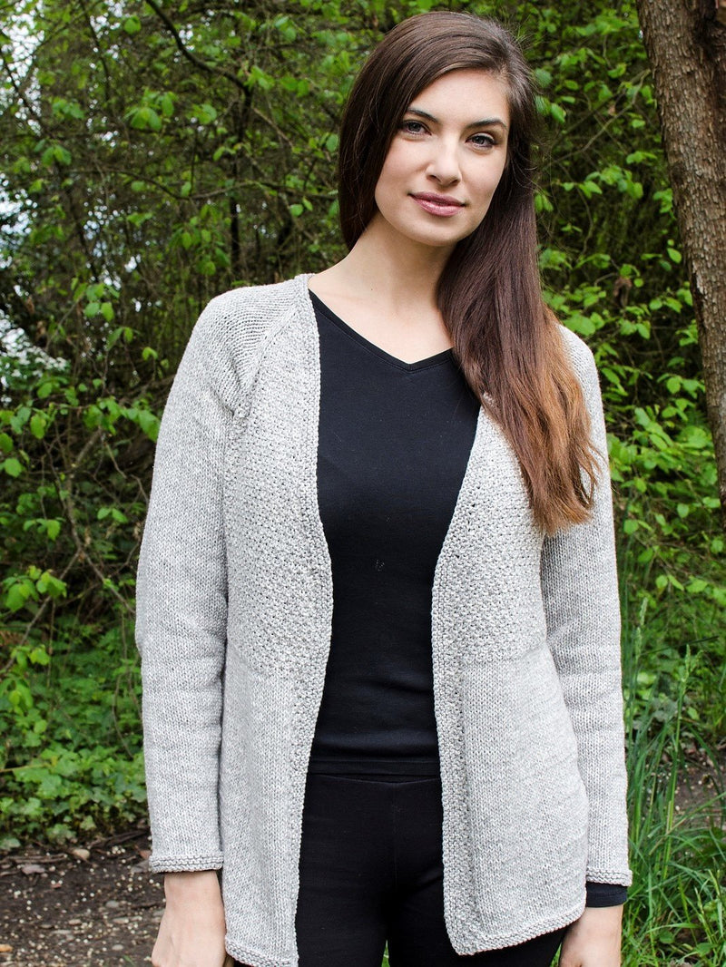 Textured Top Down Cardigan