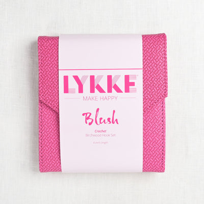 Lykke Blush 6" Crochet Hook Set, Fuchsia Basketweave Case