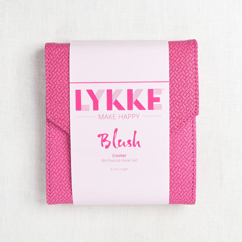 Lykke Blush 6" Crochet Hook Set, Fuchsia Basketweave Case
