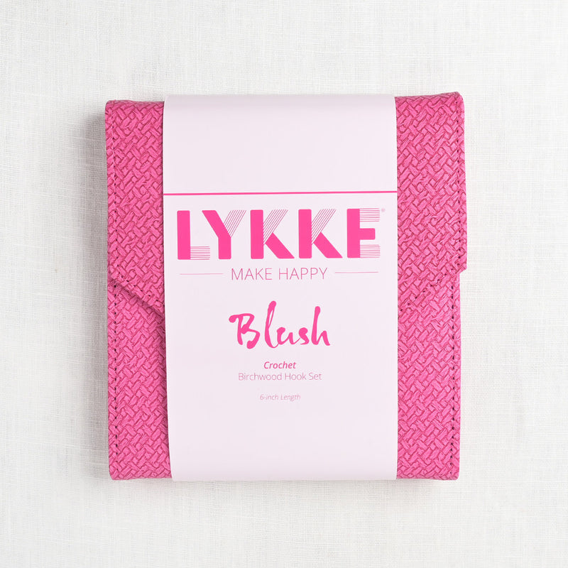 Lykke Blush 6" Crochet Hook Set, Fuchsia Basketweave Case
