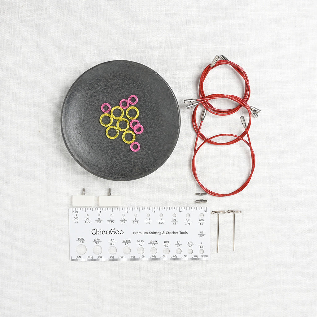 ChiaoGoo TWIST Red Lace Small Interchangeable Needle Set 4" (10cm), US 2-8 (2.75-5mm)
