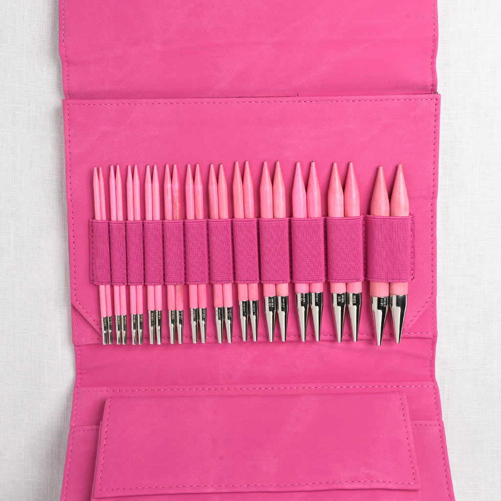 Lykke Blush 5" Interchangeable Circular Needle Set, Fuchsia Denim Case