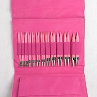 Lykke Blush 5" Interchangeable Circular Needle Set, Fuchsia Denim Case