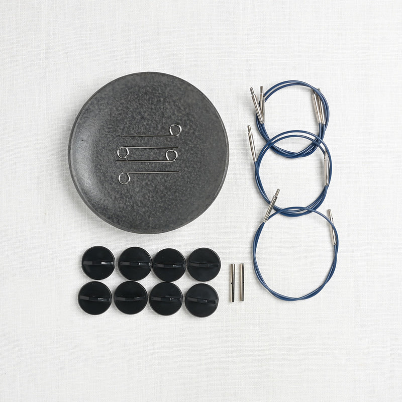 Lykke Indigo 3.5" Interchangeable Circular Needle Set, Blue Denim Case