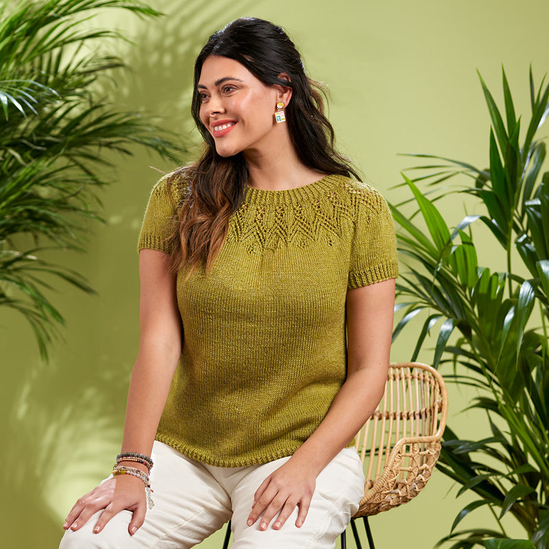 Lyra Feather Lace Yoke Top