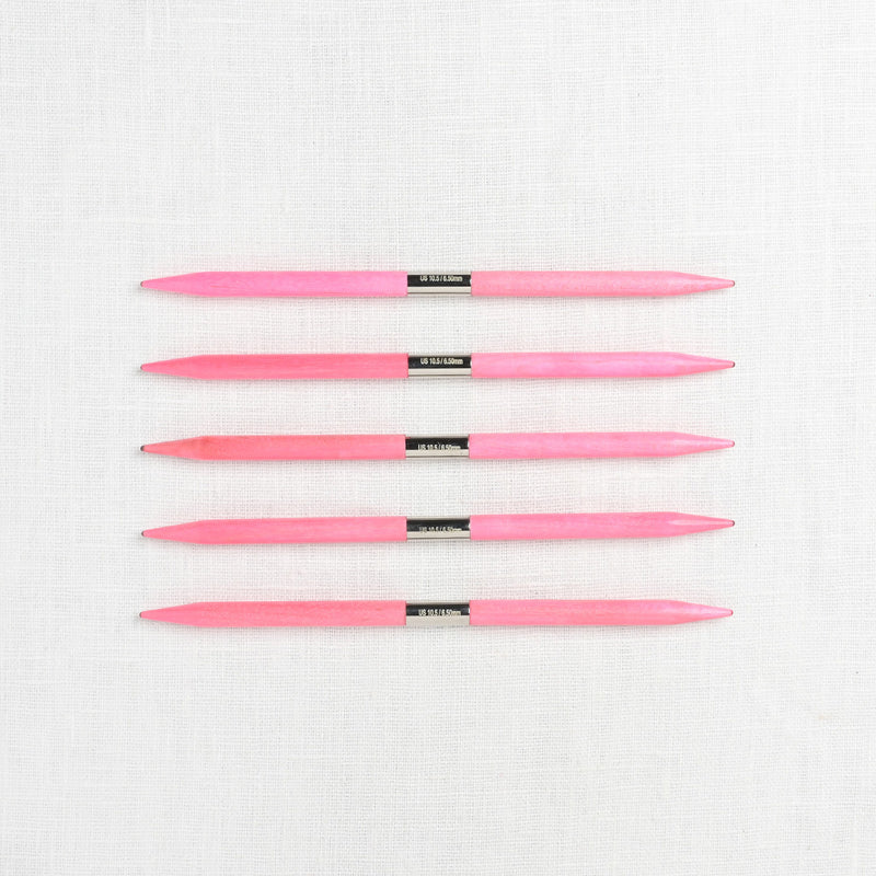 Lykke Blush 6" Double Point Needle Set, US 6-13, Fuchsia Denim Case