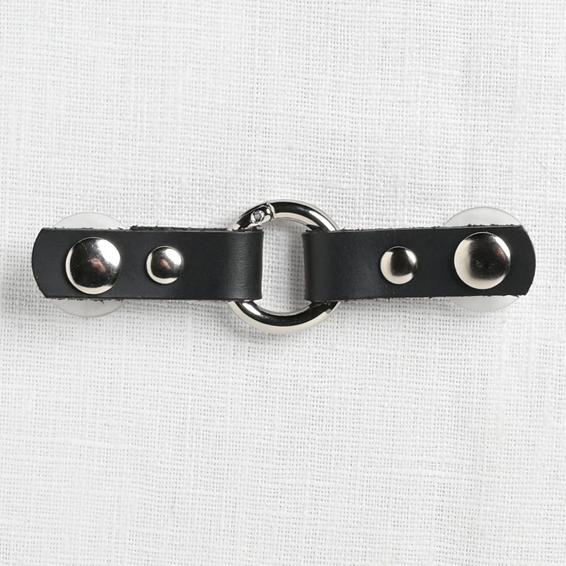 JUL Designs Cordoba Tiny Round Ring Closure, Black w/ Nickel Hardware