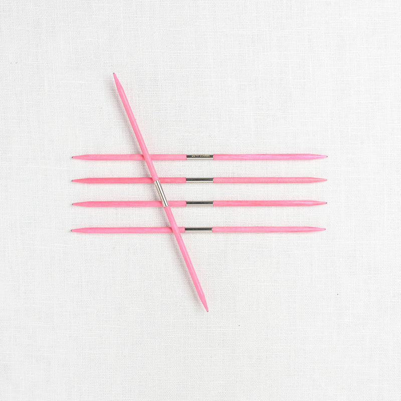 Lykke Blush 6" Double Point Needle Set, US 0-5, Fuchsia Denim Case