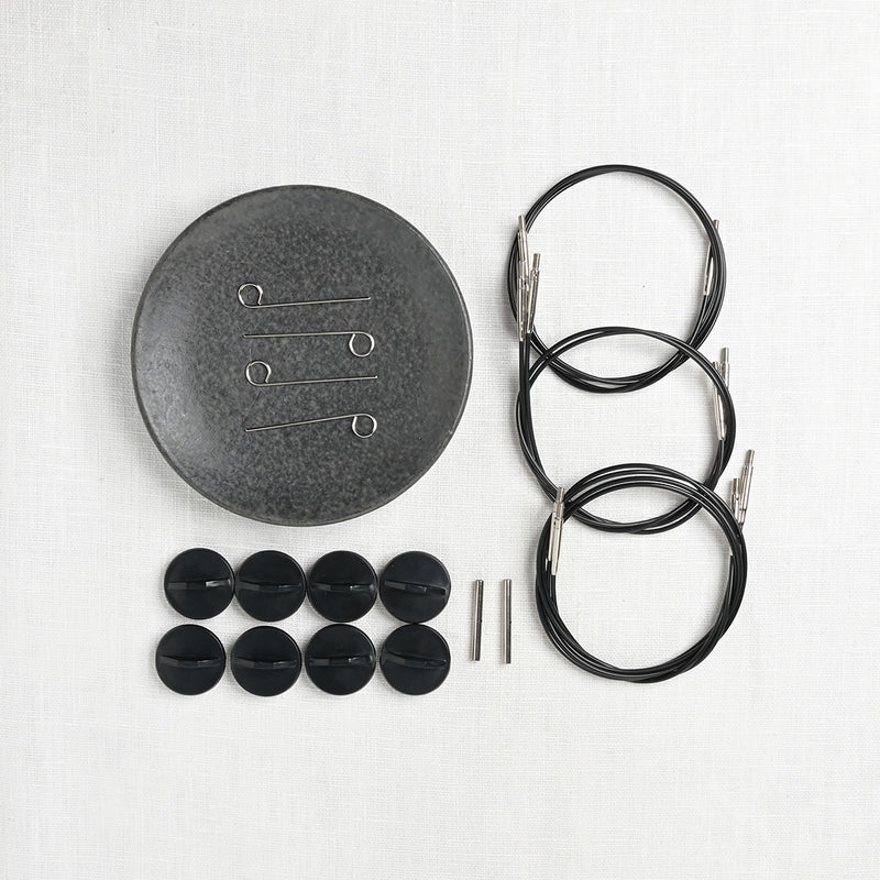 Lykke Driftwood 5" Interchangeable Circular Needle Set, Grey Denim Case
